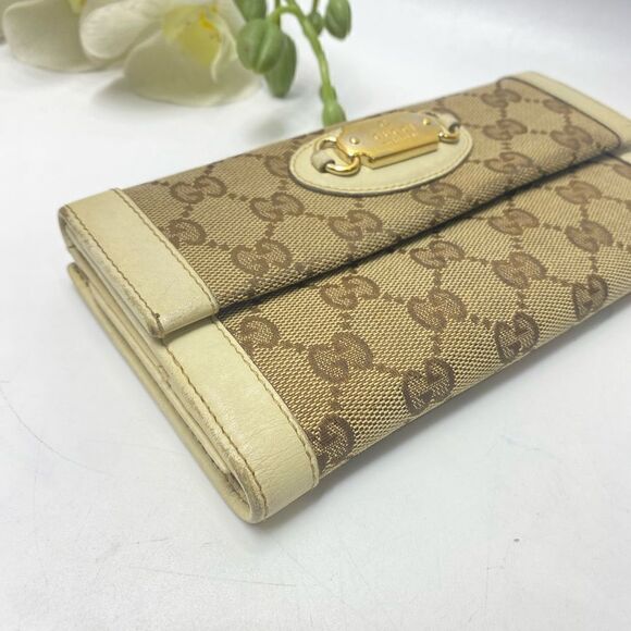AUTHENTIC GUCCI GG Logo Front Flap Long Wallet - Picture 3 of 11